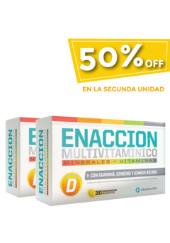 2 ENACCION MULTIVITAMÍNICO (30 Comp c/u) - VITAMINAS + ENERGIZANTES.