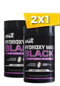 2x1 HYDROXY MAX BLACK x120 TABS - QUEMADOR CON CAFEINA