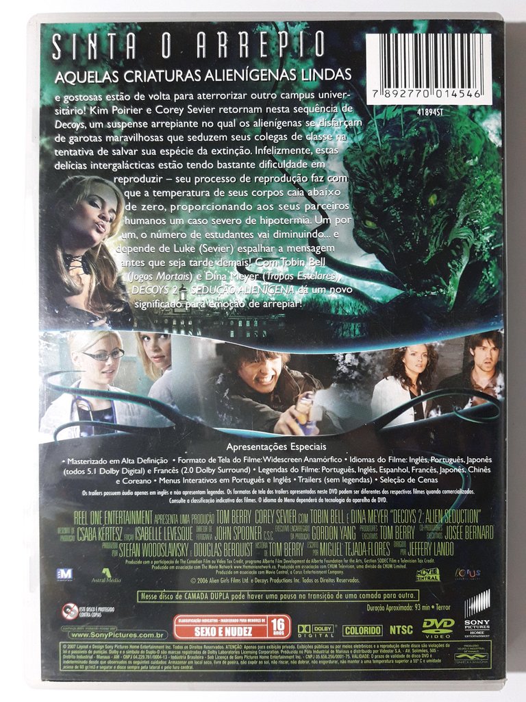 Dvd decoys 2 - sedução alienígena - filme terror - EUROPA - Filmes