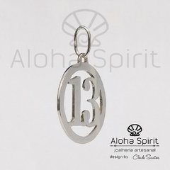 Pingente de Prata 950 - Número 13 (grande) - Jóias Aloha Spirit