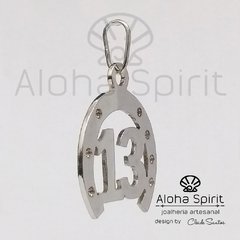 Pingente de Prata 950 - Ferradura com 13 (Grande) - Jóias Aloha Spirit