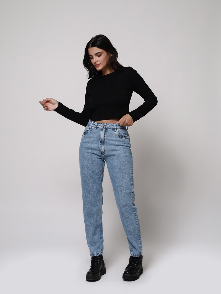 Calça Mom Jeans (Marmorizada Clara) - Chaneco