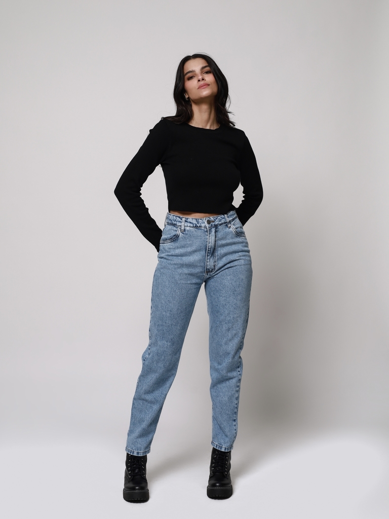 Calça Mom Jeans (Marmorizada Clara) - Buy in Chaneco