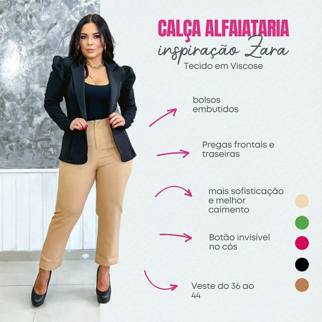 Calça Alfaiataria Feminina Zara Cintura Alta  Calça alfaiataria feminina,  Calça alfaiataria, Estilo feminino