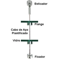 Esticador rosqueável de cabo de aço.  Utilizado em sistemas de prateleiras suspensas por cabos de aço.  Unidade: PEÇA Acabamento: Cromado