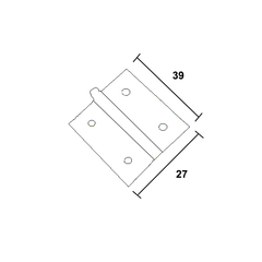 Dobradiça pino solto.  Acabamento: Zincado Dimensional: 1.1/2" (38X33mm), 2" (49X40mm), 2.1/2" (63X45mm), 3" (75X48mm), 3x2.1/2" (76x63mm), 3X3" (76x75mm), 3.1/2" (87x58mm) Observação: Pino solto.