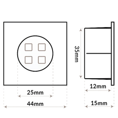 Spot LED, luz branca 6000º K, bivolt, 1,5 w.  Unidade: PEÇA Dimensional: Diâmetro do furo 35mm Acabamento: Branco