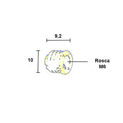 Bucha para sistema minifix com rosca interna M6. Unidade: CENTO Acabamento: Plástico Observação: Rosca interna M6