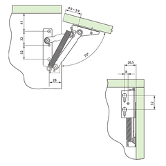 Articulação lateral para portas de armários.  Unidade: PAR Acabamento: Niquelado Observação: Abertura 75º Portas até 4kg