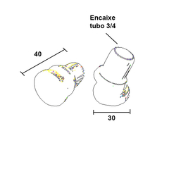 Pé articulado para tubo 3/4.  Unidade: PEÇA Acabamento: Preto Observação: Plástico