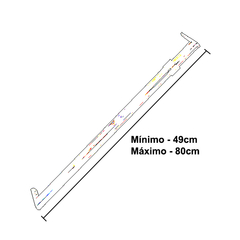 Vara de cabide de comprimento regulável.  Unidade: PEÇA Dimensional: 49 a 80cm Acabamento: Cromado