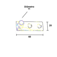 Guia para porta ou janela de correr.  Unidade: PEÇA Dimensional: 11mm diâmetro Acabamento: Zincado amarelo