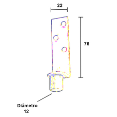 Guia para porta ou janela de correr.  Unidade: PEÇA Dimensional: 12mm diâmetro Acabamento: Zincado amarelo