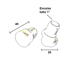 Pé articulado para tubo 1".  Unidade: PEÇA Acabamento: Preto Observação: Plástico