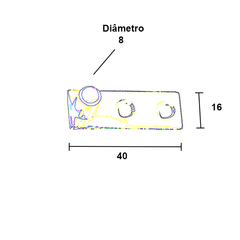 Guia para porta ou janela de correr.  Unidade: PEÇA Dimensional: 8mm diâmetro Acabamento: Zincado amarelo