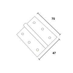 Dobradiça pino solto.  Acabamento: Zincado Dimensional: 1.1/2" (38X33mm), 2" (49X40mm), 2.1/2" (63X45mm), 3" (75X48mm), 3x2.1/2" (76x63mm), 3X3" (76x75mm), 3.1/2" (87x58mm) Observação: Pino solto.