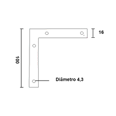 Esquadro para fixação.  Unidade: PEÇA  Acabamento: Zincado