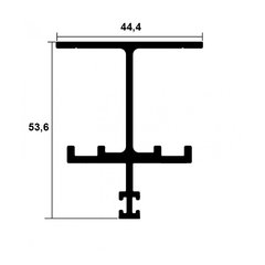 Trilho/perfil "J" duplo em alumínio, para roldanas de perfil abaulado ou reto.  Unidade: METRO Acabamento: Alumínio