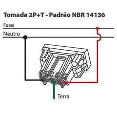 Tomada 2P+T 20A  Unidade: PEÇA Acabamento: Champagne