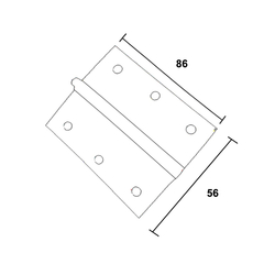 Dobradiça pino solto.  Acabamento: Zincado Dimensional: 1.1/2" (38X33mm), 2" (49X40mm), 2.1/2" (63X45mm), 3" (75X48mm), 3x2.1/2" (76x63mm), 3X3" (76x75mm), 3.1/2" (87x58mm) Observação: Pino solto.