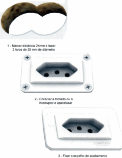 Interruptor para móveis.  Unidade: PEÇA Acabamento: Marrom OU Preto Observação: Simples