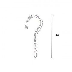 Gancho com rosca para bucha 6mm  Unidade: CENTO Acabamento: Zincado claro