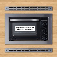 Grade de ventilação para uso em móveis com forno embutido.  Unidade: PEÇA Dimensional: 600 x 60 Acabamento: INOX ESCOVADO Observação: Sobreposta