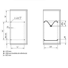 Conjunto de escorredor de louças e copos, com bandeja, em aço inox.  Unidade: KIT Dimensional: Encaixa em vão interno de 54,5 - 57cm Acabamento: Inox Observação: Inox, com bandeja