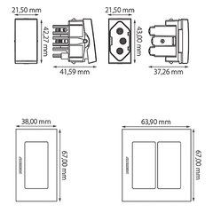 Placa de 2 módulos para linha PRO  Unidade: PEÇA Acabamento: Branco