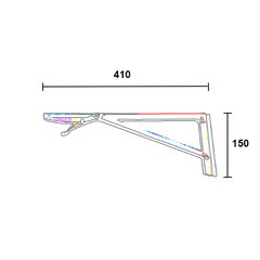 Suporte para prateleira ou bancada dobrável (rebatível - KROK)  Unidade: PAR Acabamento: Epóxi Branco Observação: Mesa dobrável