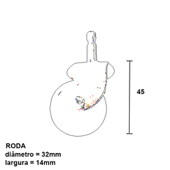 Rodízio giratório para móveis, rack, etc.  Acabamento: Polipropileno preto Observação: Capacidade de carga 20 kg