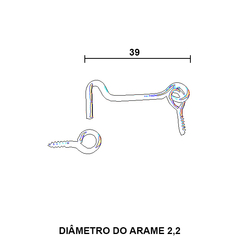 Aldrava bicromatizada  Unidade: CENTO Acabamento: Bicromatizado Tamanhos: 15X40, 16X50 OU 19X80