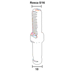 Haste para rodízio.  Unidade: PEÇA Observação: Rosca 5/16