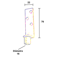 Guia para porta ou janela de correr.  Unidade: PEÇA Dimensional: 16 mm diâmetro Acabamento: Zincado amarelo