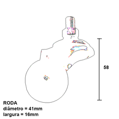 Rodízio giratório para móveis, rack, etc.  Acabamento: Polipropileno preto Observação: Capacidade de carga 45 kg