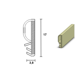 Perfil embutido para vedação de portas ou janelas.  Unidade: METRO Observação: Vendido em metro "cheio" (p. ex. 1, 2, 3...) Cores: Branco OU Marrom