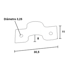 Chapa para fixação de vara de cremone.  Unidade: PEÇA Acabamento: Inox