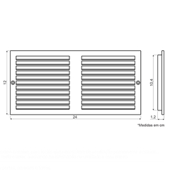Grade de proteção para respiros em armários.  Unidade: PEÇA Acabamento: ABS branco, com tela de proteção, de embutir