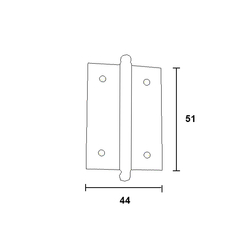 Dobradiça pino bola, em inox.  Acabamento: Inox Observação: Pino solto Dimensional: 2", 2.1/2", 3"