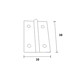 Dobradiça pino fixo, em inox.  Unidade: PEÇA Dimensional: 1", 1.1/2", 2", 2.1/2" Acabamento: Inox Observação: Pino fixo