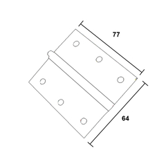 Dobradiça pino solto.  Acabamento: INOX Dimensional: 3" (75X47mm), 3x2.1/2" (75x63mm), 3X3" (75x75mm), 3.1/2x2.3/8" (86x63mm) Observação: Pino solto.