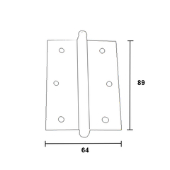 Dobradiça pino bola.  Dimensional: 3x2" (76X50mm), 3x2.1/2" (76X64mm), 3x3" (76X76mm), 3.1/2x2.1/2" (89X64mm) Acabamento: Preto Observação: Pino solto