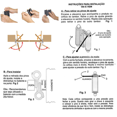 Dobradiça tipo vai-vem, "bang-bang".  Unidade: PEÇA Opções: Cromado 3", Cromado 4", Preto 3" OU Preto 4"