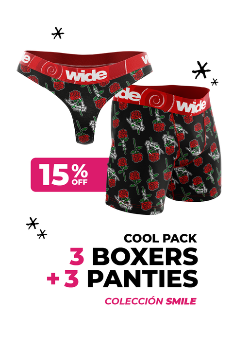 3 BOXERS + 3 PANTIES 15% Off | Colección Smile!