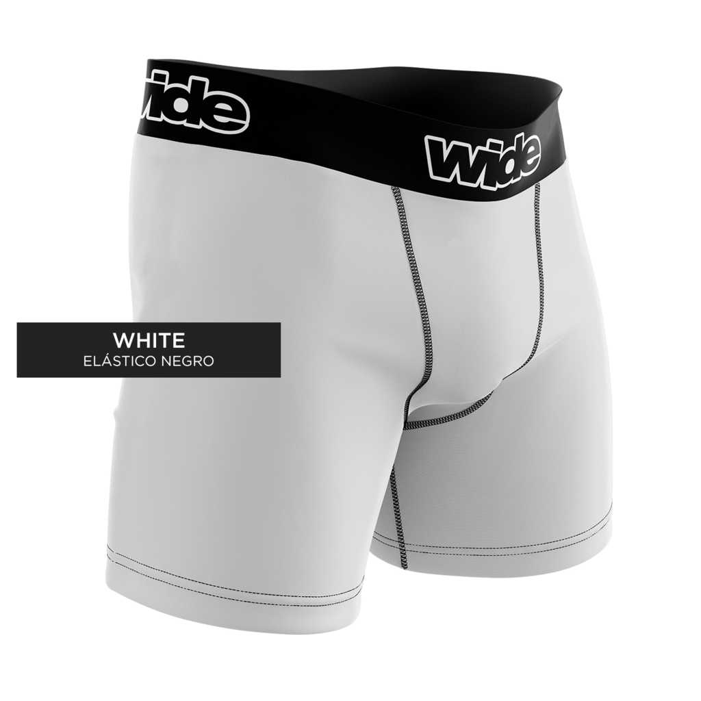 Basic Boxer White Elástico Negro Wide Arg