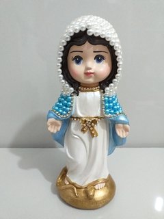 Nossa Senhora das Graças Baby com pérolas - 20 cm - Azul