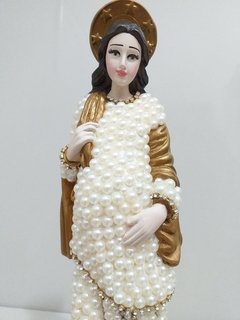 Nossa Senhora Grávida com auréola - 30 cm - Pérola Bege - comprar online