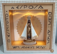 Nicho Iluminado Nossa Senhora Aparecida com imagem - Quadro Oratório