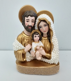 Busto Sagrada Família com Pérolas - Porta Alianças - 20 cm na internet
