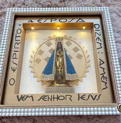 Nicho Iluminado Nossa Senhora Aparecida com imagem - Quadro Oratório na internet